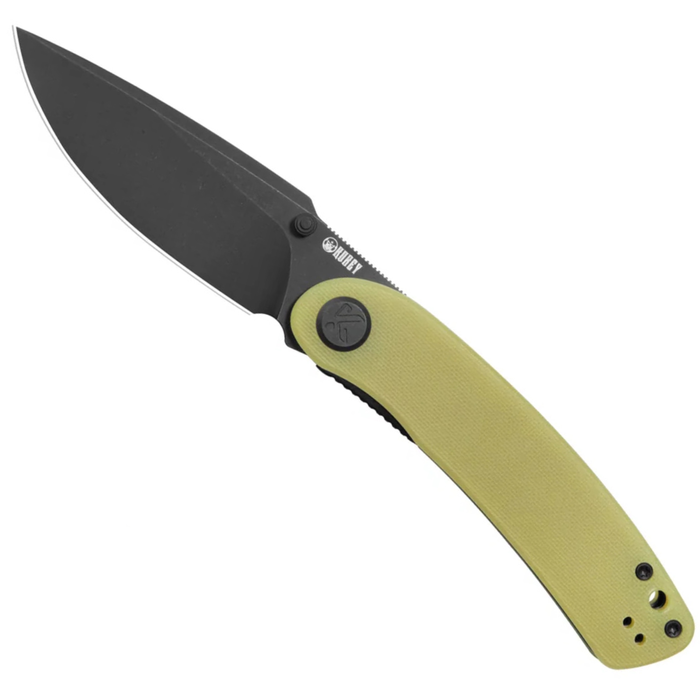 Kubey KU344O Momentum (D2, Drop Point, Blackwash, Translucent Yellow G10, Liner Lock) Folding Pocket Knife