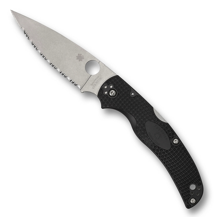 Spyderco C244SBK Native Chief (CTS BD1N, Drop Point, Satin, Black FRN, Back Lock) Lightweight Pocket Knife