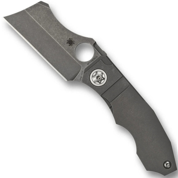 Spyderco C260TIP Stovepipe (CPM 20CV, Cleaver, Stonewashed, Titanium) Folding Knife