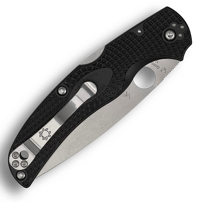 Spyderco C244SBK Native Chief (CTS BD1N, Drop Point, Satin, Black FRN, Back Lock) Lightweight Pocket Knife