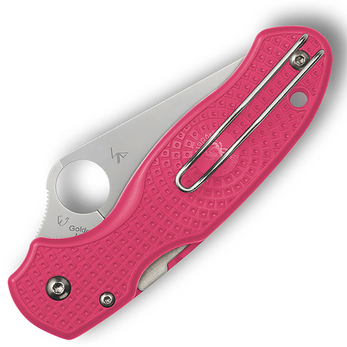 Spyderco C223PPN Para 3 (CTS BD1N, Clip Point, Satin, Pink FRN, Compression Lock) Lightweight Pocket Knife