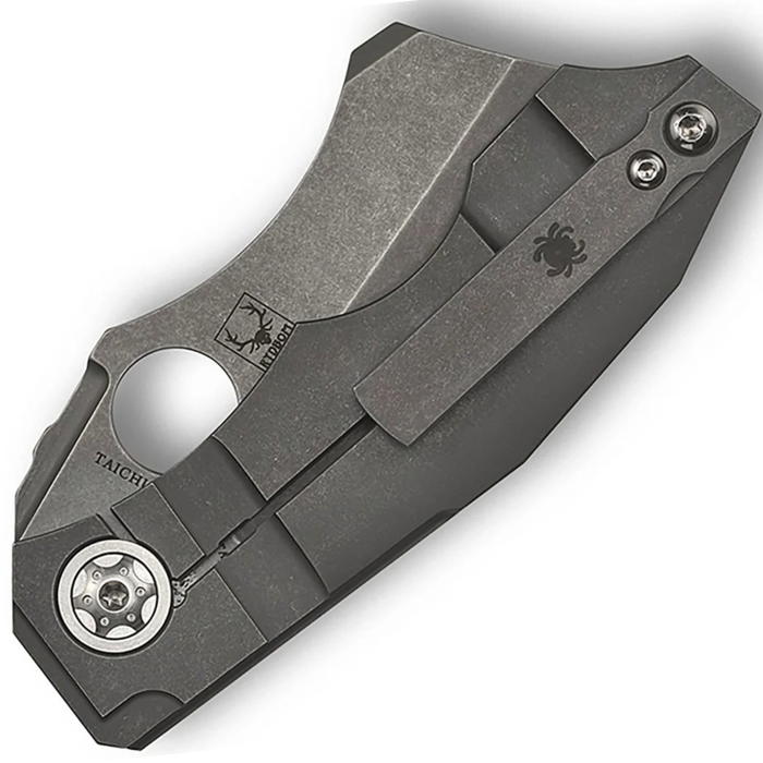 Spyderco C260TIP Stovepipe (CPM 20CV, Cleaver, Stonewashed, Titanium) Folding Knife