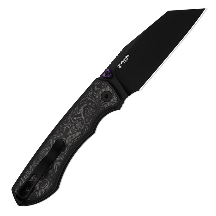 Kizer Ki3738A2 Wharning (S45VN, Wharncliffe, Sheepsfoot, Aluminum/Norplex UltreX Micarta) Pocket Knife