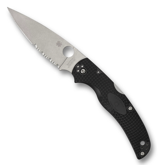 Spyderco C244PSBK Native Chief (CTS BD1N, Drop Point, Satin, Black FRN, Back Lock) Lightweight Pocket Knife