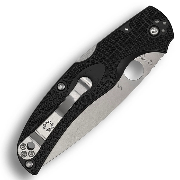 Spyderco C244PSBK Native Chief (CTS BD1N, Drop Point, Satin, Black FRN, Back Lock) Lightweight Pocket Knife
