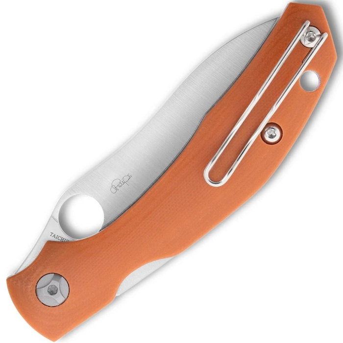 Spyderco C241GPBOR Kapara (REX 121, Sheepsfoot, Satin, G-10, Orange) Folding Knife