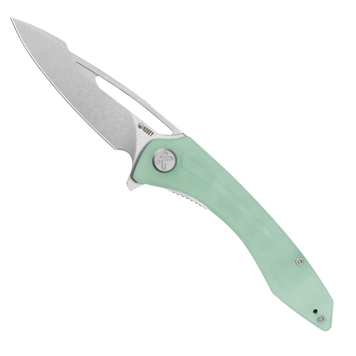 Kubey KU345R Merced (14C28N, Drop Point, Beadblast, Jade G10, Liner Lock) Folding Pocket Knife