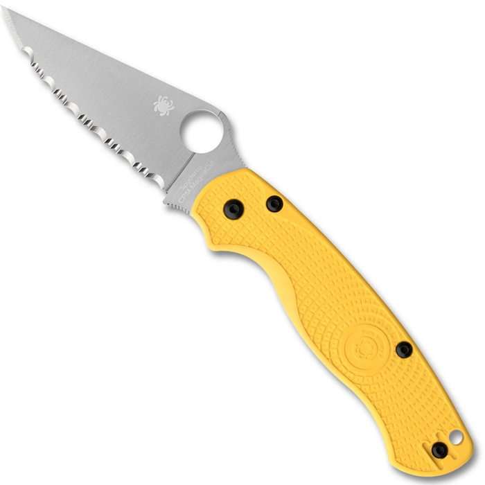 Spyderco C81SYL2 Para Military 2 Salt (CPM MagnaCut, Clip Point, Satin, FRN, Serrated) Lightweight Folding Knife