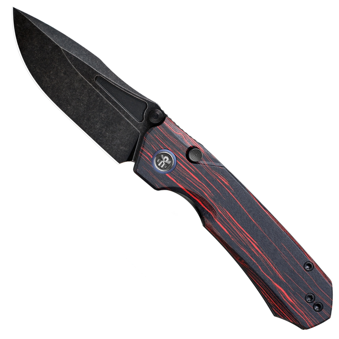 REMETTE RNGC2 RT-Rhino (14C28N, Black, Stonewashed, Drop Point, G10, Red/Black) Folding Knife