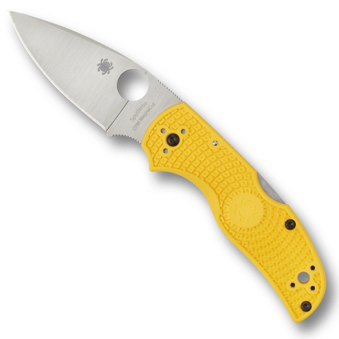 Spyderco C41PYL5 Native 5 Salt (CPM MagnaCut, Drop Point, Satin, Yellow, FRN) Lightweight Pocket Knife