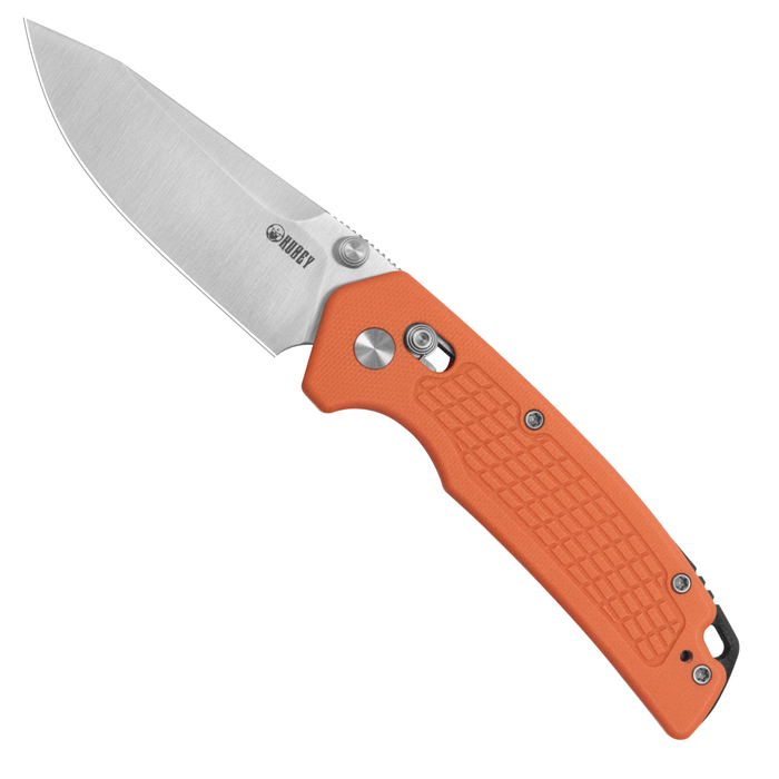 Kubey KU465C Freki (14C28N, Drop Point, Satin, Orange G10, Crossbar Lock) Folding Pocket Knife