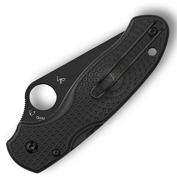 Spyderco C223SBBK Para 3 (CTS BD1N, Clip Point, DLC, Black FRN, Compression Lock, SpyderEdge) Lightweight Pocket Knife