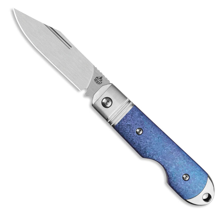 QSP QS171-A Moray (Vanax, Spear Point, Satin, Blue Crystal Titanium) Limited Edition Slip Joint Pocket Knife