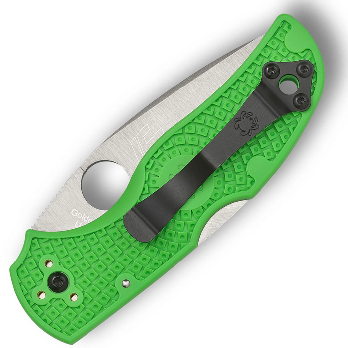 Spyderco C41SGR5 Native 5 Salt (LC200N, Drop Point, Satin, Green, FRN, SpyderEdge) Lightweight  Pocket Knife