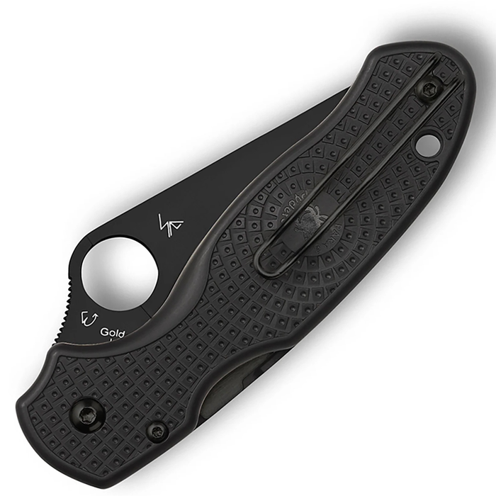 Spyderco C223PBBK Para 3 (CTS BD1N, Clip Point, DLC, Black FRN, Compression Lock) Lightweight Pocket Knife