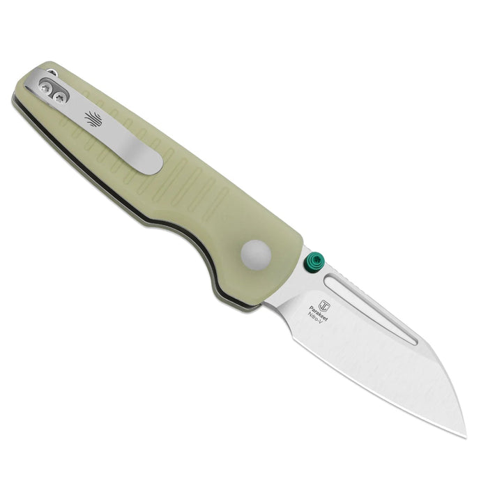 Kizer V2706A6 Parakeet (Nitro-V, Sheepsfoot, Stonewashed, GID G10, Button Liner Lock) Pocket Knife