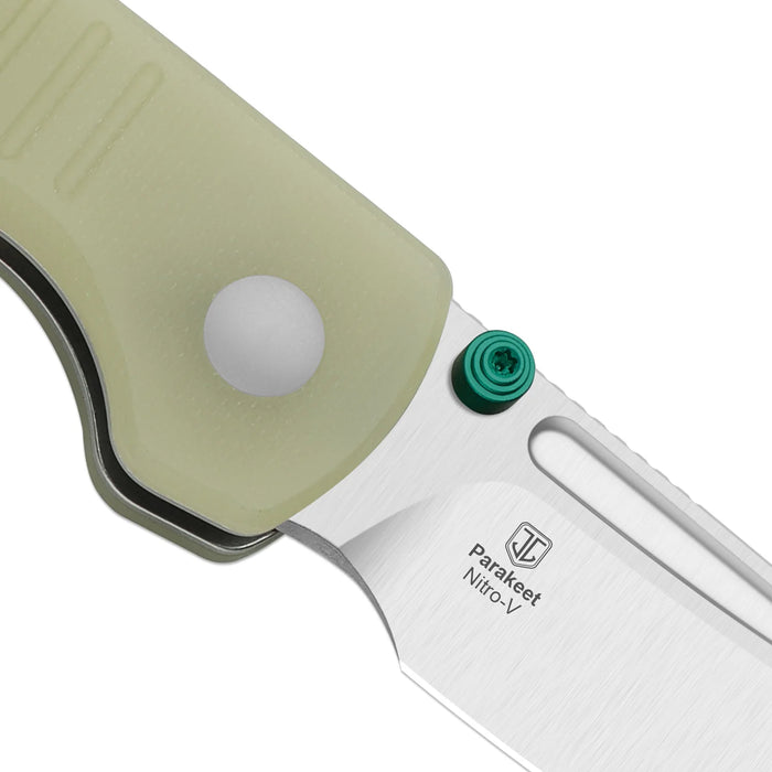 Kizer V2706A6 Parakeet (Nitro-V, Sheepsfoot, Stonewashed, GID G10, Button Liner Lock) Pocket Knife