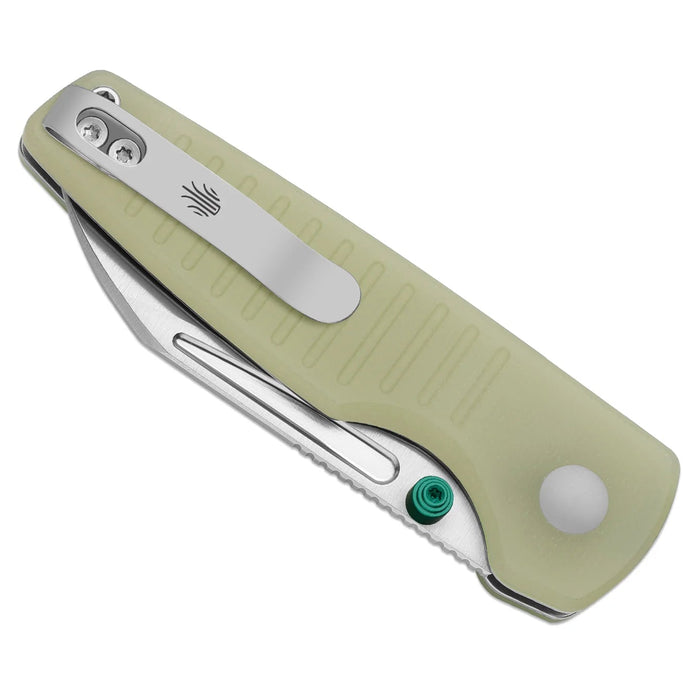 Kizer V2706A6 Parakeet (Nitro-V, Sheepsfoot, Stonewashed, GID G10, Button Liner Lock) Pocket Knife