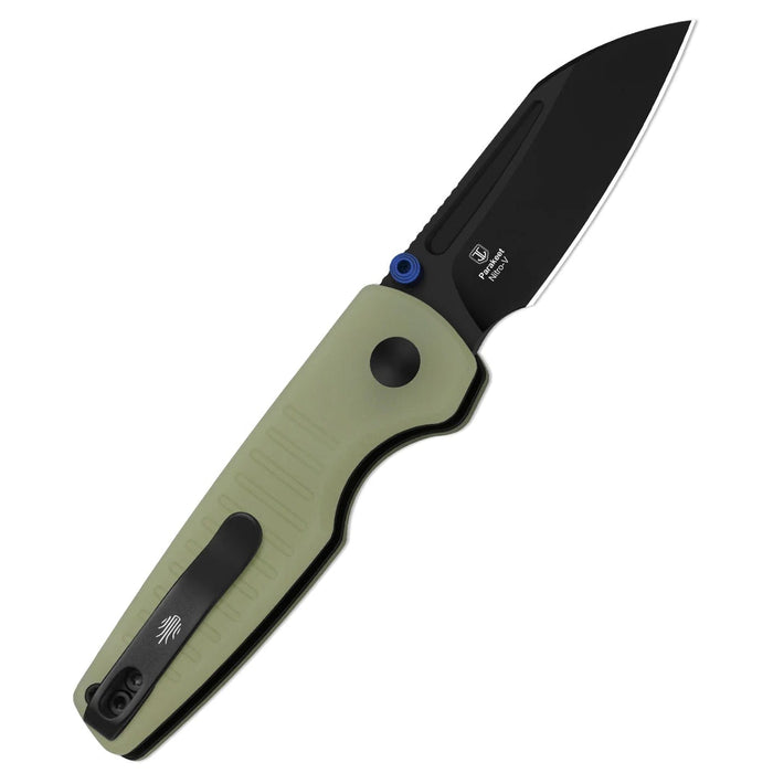 Kizer V2706A7 Parakeet (Nitro-V, Sheepsfoot, Black PVD, GID G10, Button Liner Lock) Pocket Knife
