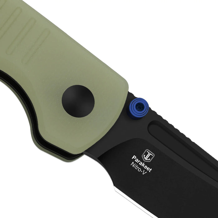 Kizer V2706A7 Parakeet (Nitro-V, Sheepsfoot, Black PVD, GID G10, Button Liner Lock) Pocket Knife