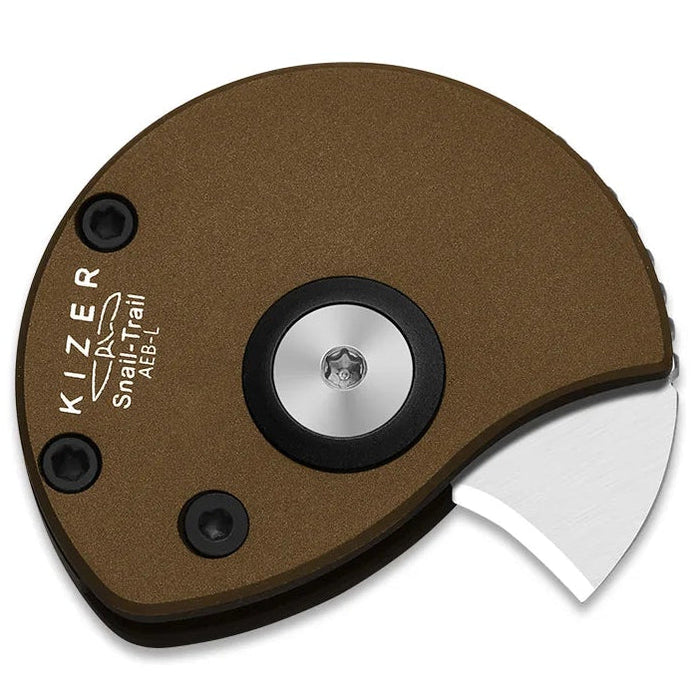 Kizer V2757A1 Snail Trail (AEB-L, Satin, Hawkbill, Aluminum) Slip Joint Pocket Knife