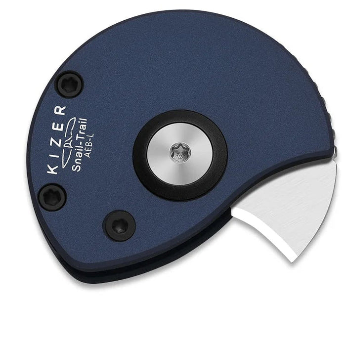 Kizer V2757A2 Snail Trail (AEB-L, Satin, Hawkbill, Aluminum) Slip Joint Pocket Knife