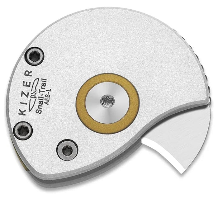 Kizer V2757A3 Snail Trail (AEB-L, Hawkbill, Satin, Aluminum) Slip Joint Pocket Knife