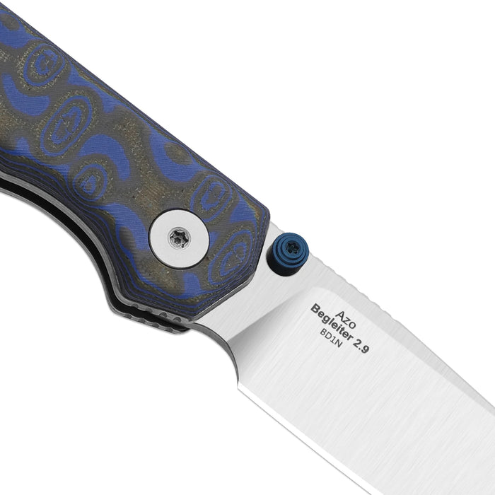 Kizer V3458.2BDA1 Begleiter 2.9 (BD1N, Drop Point, Satin, Vortex Pattern Micarta, Button Liner Lock) Pocket Knife