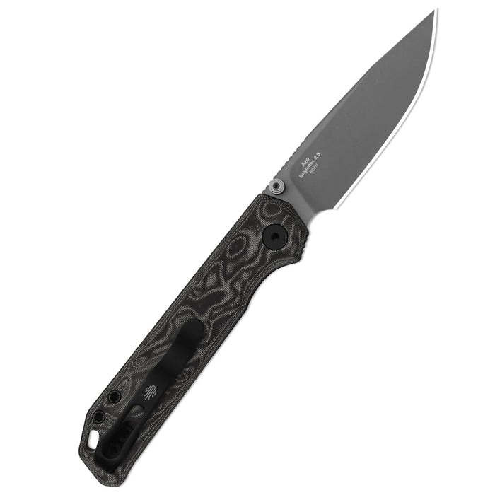 Kizer V3458.2BDA2 Begleiter 2.9 (BD1N, Drop Point, Gray PVD, Stonewashed, Vortex Pattern Micarta, Button Liner Lock) Pocket Knife