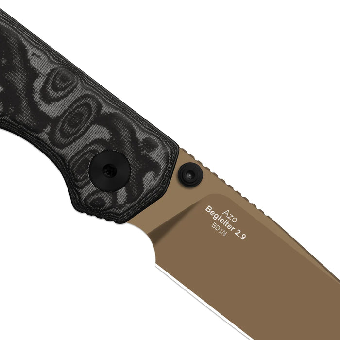 Kizer V3458.2BDA8 Begleiter 2.9 (BD1N, Sunset Metal PVD, Drop Point, Vortex Pattern Micarta, Multicolored) Folding Knife