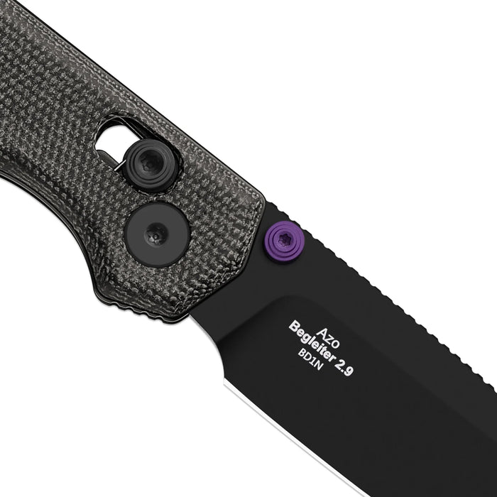 Kizer V3458.2CDA1 Begleiter 2.9 (BD1N, Drop Point, Black PVD, Norplex UltreX Micarta, Clutch Lock) Pocket Knife