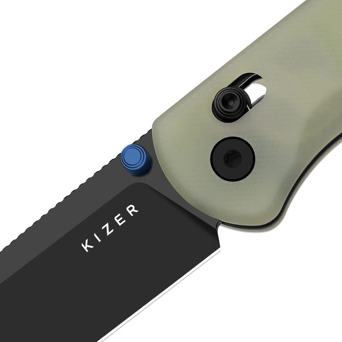 Kizer V3619A21 Drop Bear (Nitro-V, Drop Point, Black PVD, GID G10, Clutch Lock) Pocket Knife