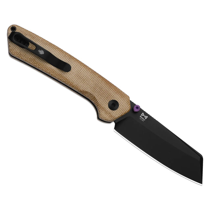 Kizer V3693BSA1 Madrac (14C28N, Sheepsfoot, Black PVD Coating, Micarta, Button Liner Lock) Pocket Knife