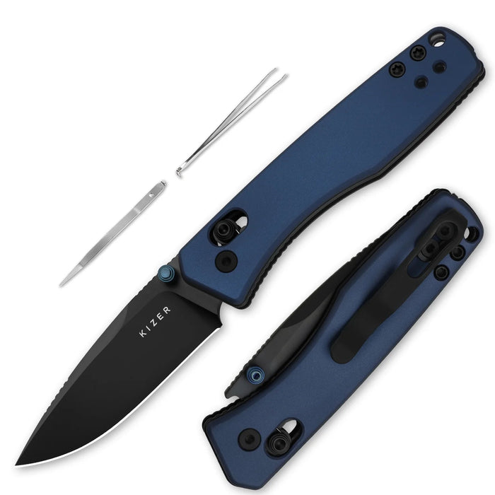 Kizer V3774A3 Aegis (AEB-L, Drop Point, DLC, Aluminum) Pocket Knife