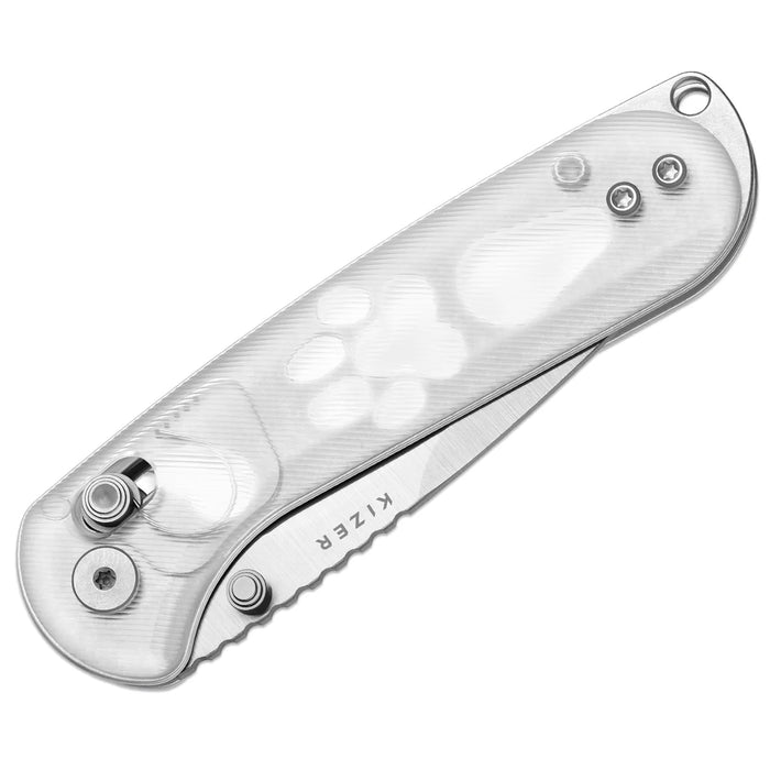 Kizer V3790A2 Buddy II (AEB-L, Satin, Acrylic, Drop Point) Pocket Knife