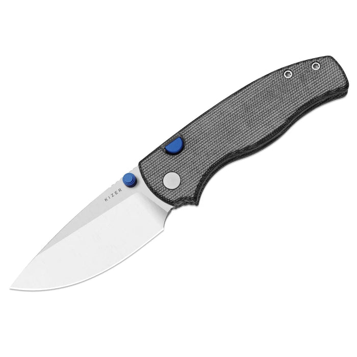 Kizer V3801A1 Glaux (14C28N, Drop Point, Satin, Norplex UltreX Micarta, Button Liner Lock) Pocket Knife