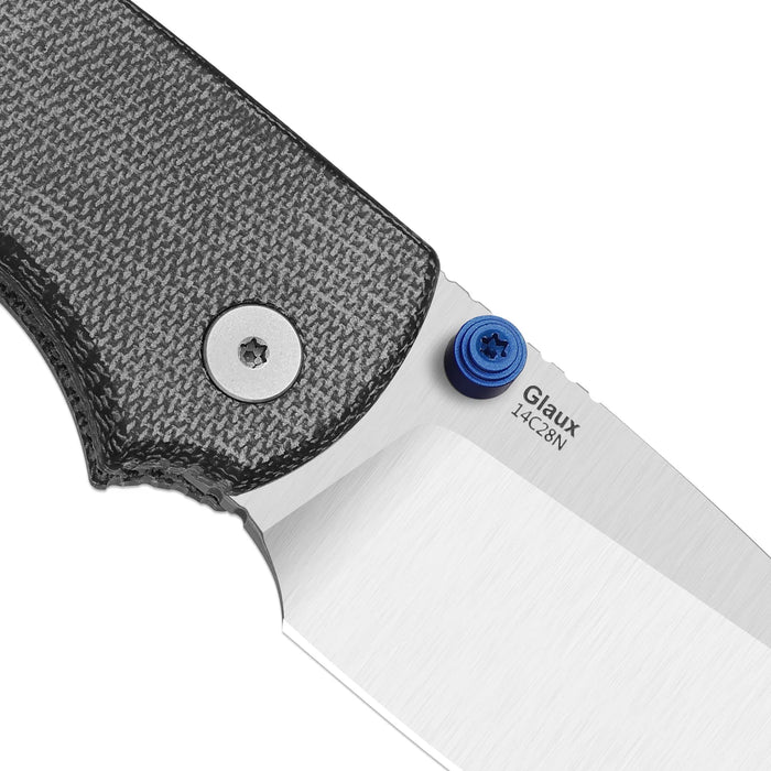 Kizer V3801A1 Glaux (14C28N, Drop Point, Satin, Norplex UltreX Micarta, Button Liner Lock) Pocket Knife