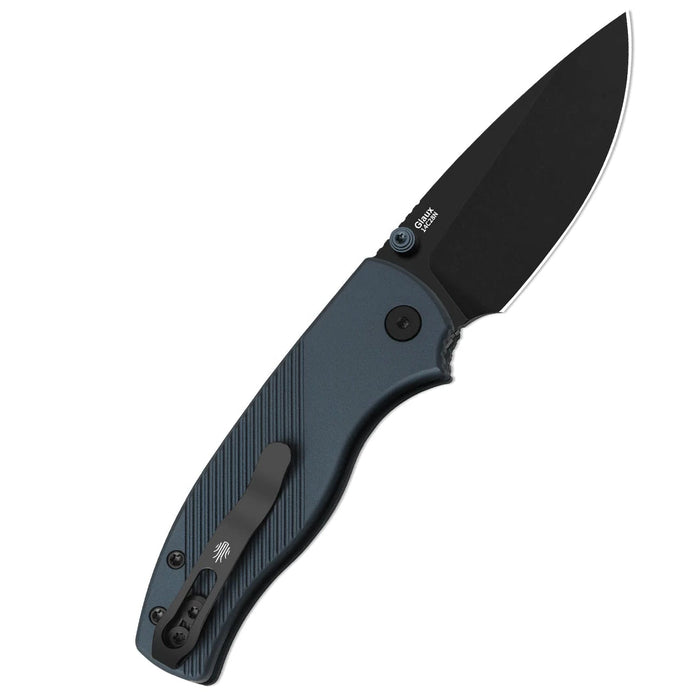 Kizer V3801A3 Glaux (14C28N, Drop Point, Black PVD, Stonewashed, Aluminum, Button Liner Lock) Pocket Knife