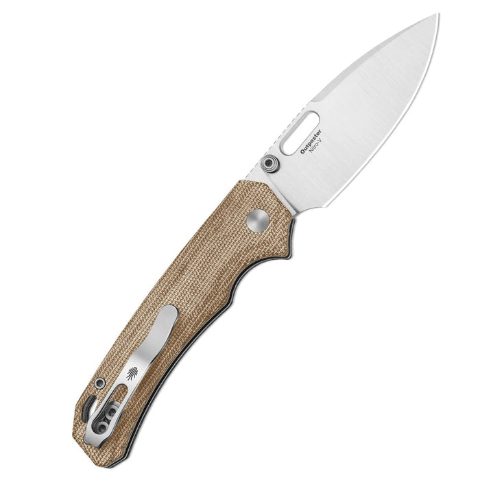 Kizer V3802BDA1 Outposter (Nitro-V, Drop Point, Satin, Norplex UltreX Micarta, Button Liner Lock) Pocket Knife