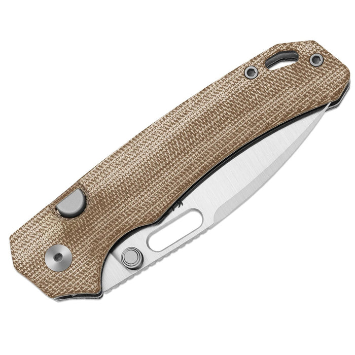 Kizer V3802BDA1 Outposter (Nitro-V, Drop Point, Satin, Norplex UltreX Micarta, Button Liner Lock) Pocket Knife