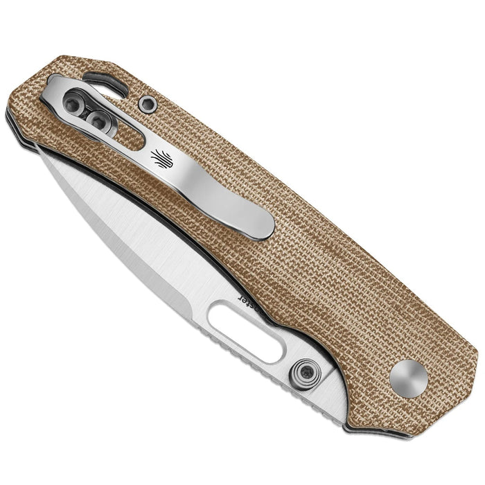 Kizer V3802BDA1 Outposter (Nitro-V, Drop Point, Satin, Norplex UltreX Micarta, Button Liner Lock) Pocket Knife