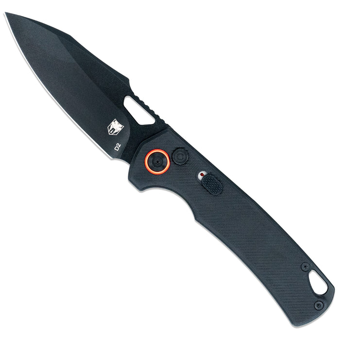 CobraTec CTWOLAUTOBLK Wolverine (D2, Drop Point, G10, Side Button) Automatic Pocket Knife