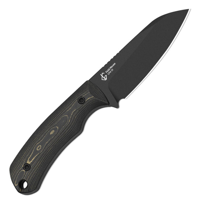 Kizer 1135A1 Field Mouse (CPM 3V, Sheepsfoot, Black Coating, FatCarbon Camo Gold) Fixed Blade Knife