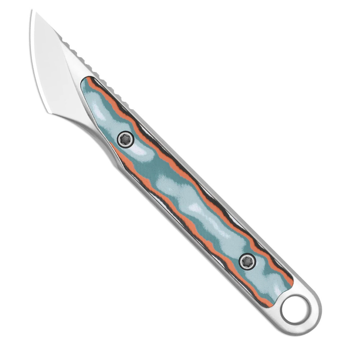 Kizer 1089A1 Cannoli (AUS-10, Drop Point, Satin, Vortex Pattern Micarta) Fixed Blade Knife