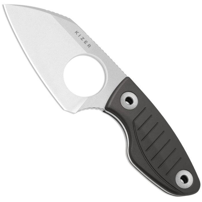 Kizer 1114A2 Nightjar (AUS-10, Sheepsfoot, Stonewashed, Aluminum) Fixed Blade Knife