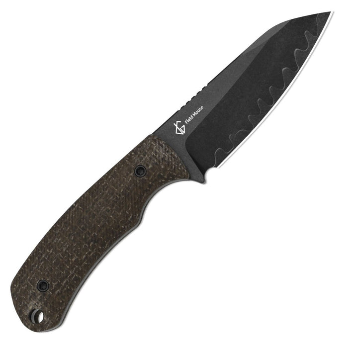 Kizer 1135A2 Field Mouse (3-Layer Composite Steel, Sheepsfoot, Acid-Washed, GID Canvas Micarta) Fixed Blade Knife
