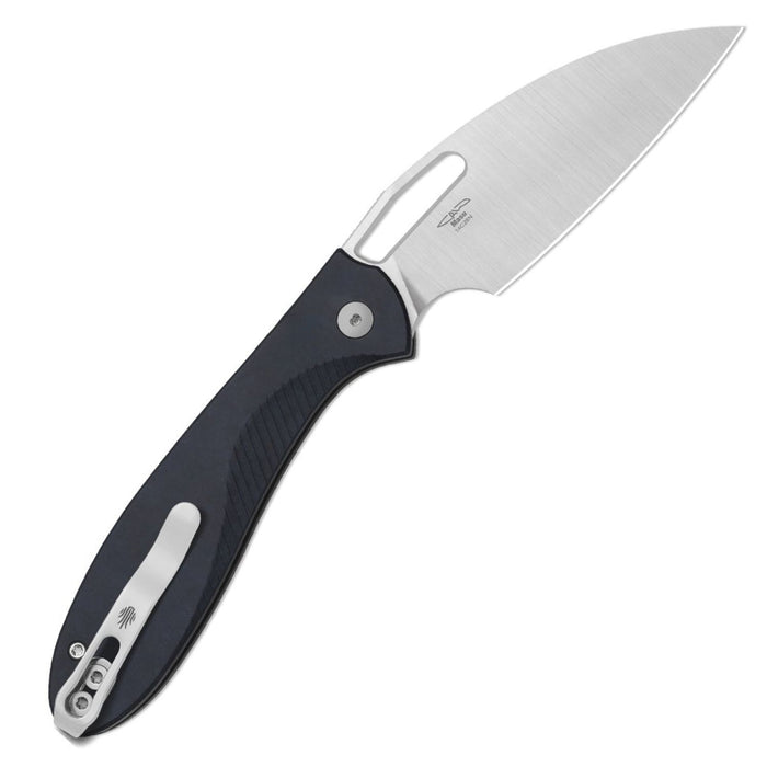 Kizer V3697A1 Masu (14C28N, Drop Point, Satin, Richlite Blue Canyon, Button Liner Lock) Folding Pocket Knife