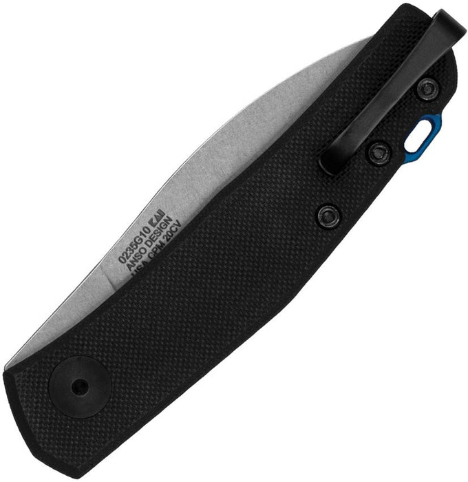 Zero Tolerance 0235G10 (CPM 20CV, Drop Point, Stonewashed, G10, Black) Slipjoint Pocket Knife
