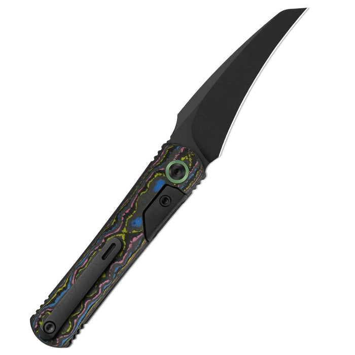Kizer ZX-3499.3A3 Feist 3 (CPM S90V, Hawkbill, Matte DLC Ultra, Titanium/Camo Carbon Ultimate Warrior, Frame Lock) Pocket Knife