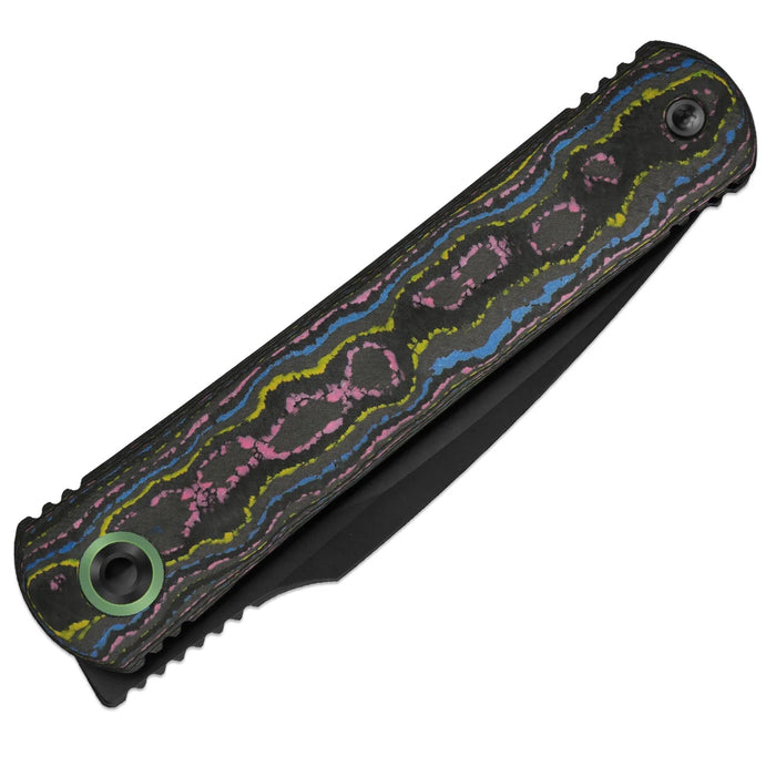 Kizer ZX-3499.3A3 Feist 3 (CPM S90V, Hawkbill, Matte DLC Ultra, Titanium/Camo Carbon Ultimate Warrior, Frame Lock) Pocket Knife